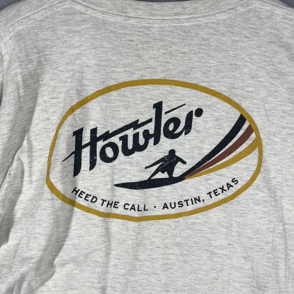 Howler Brothers Graphic T-Shirt Mens L Heather Gray Long Sleeve Austin Texas